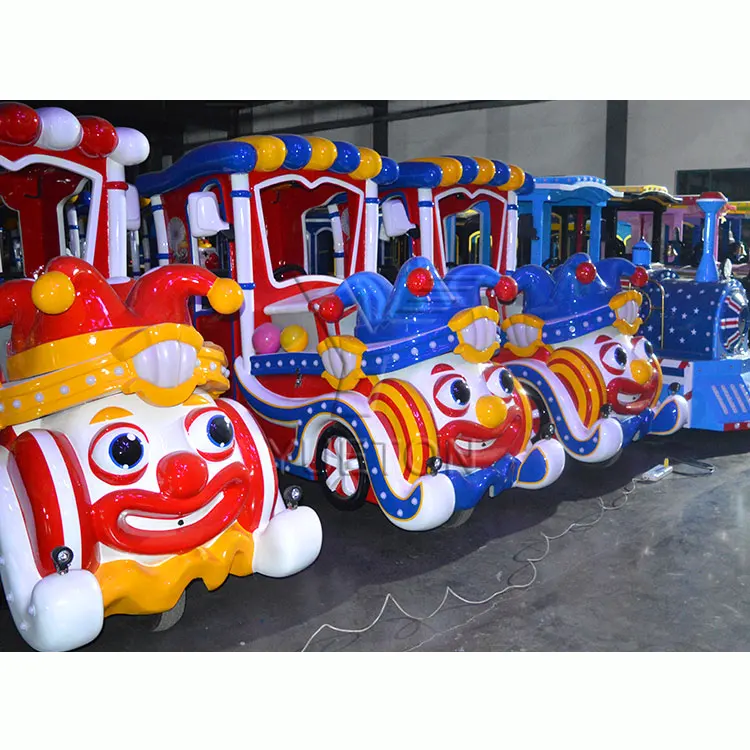 Hot Sale Shopping Mall Business Mini Clown Attraction Tourist Amusement Park 24 Seats Trackless Train For Sale
