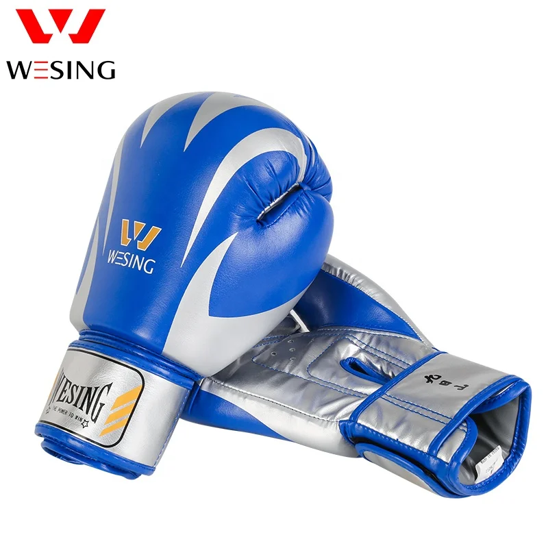 Wesing Custom Logo Blue Boxing Gloves Custom Logo 18 Oz White Red Black Boxing Gloves