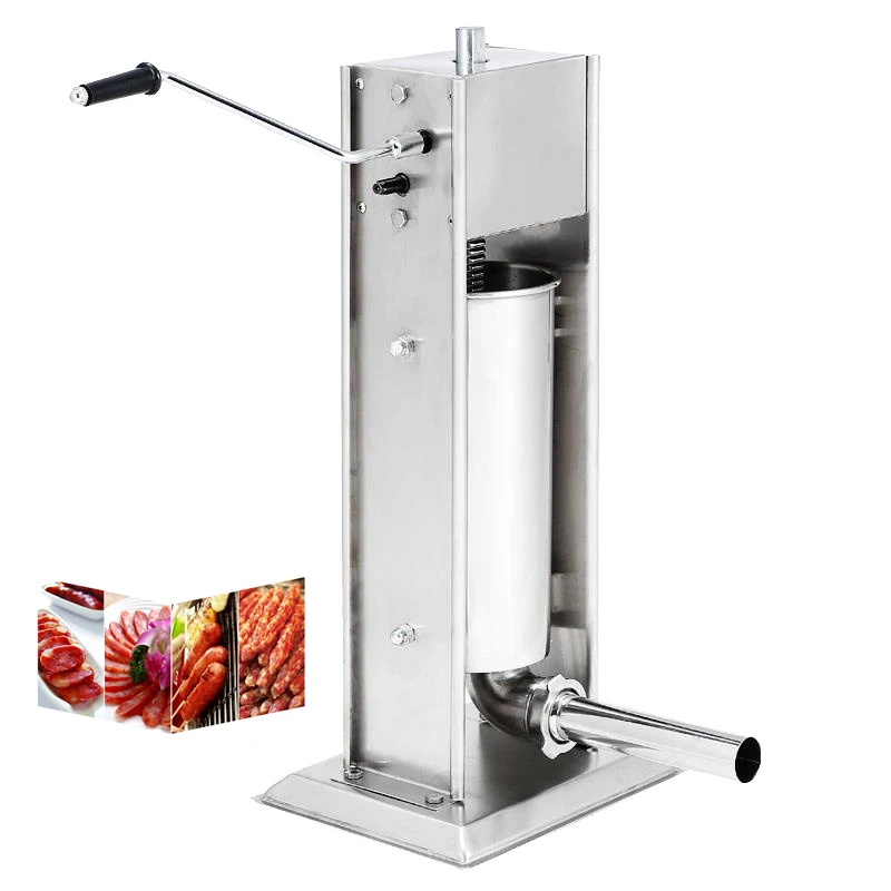 Commercial 5L/7L/10L/15L Pneumatic Vertical Sausage Enema Equipment Kitchen Manual Hydraulic Stuffer Sausage Filling Machine