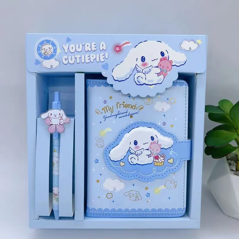 Sanrio Notebook Gel Pen Kuromi My Melody Cinnamoroll Notepad Daily Weekly Agenda Planner Notebook Stationery Set Office School S