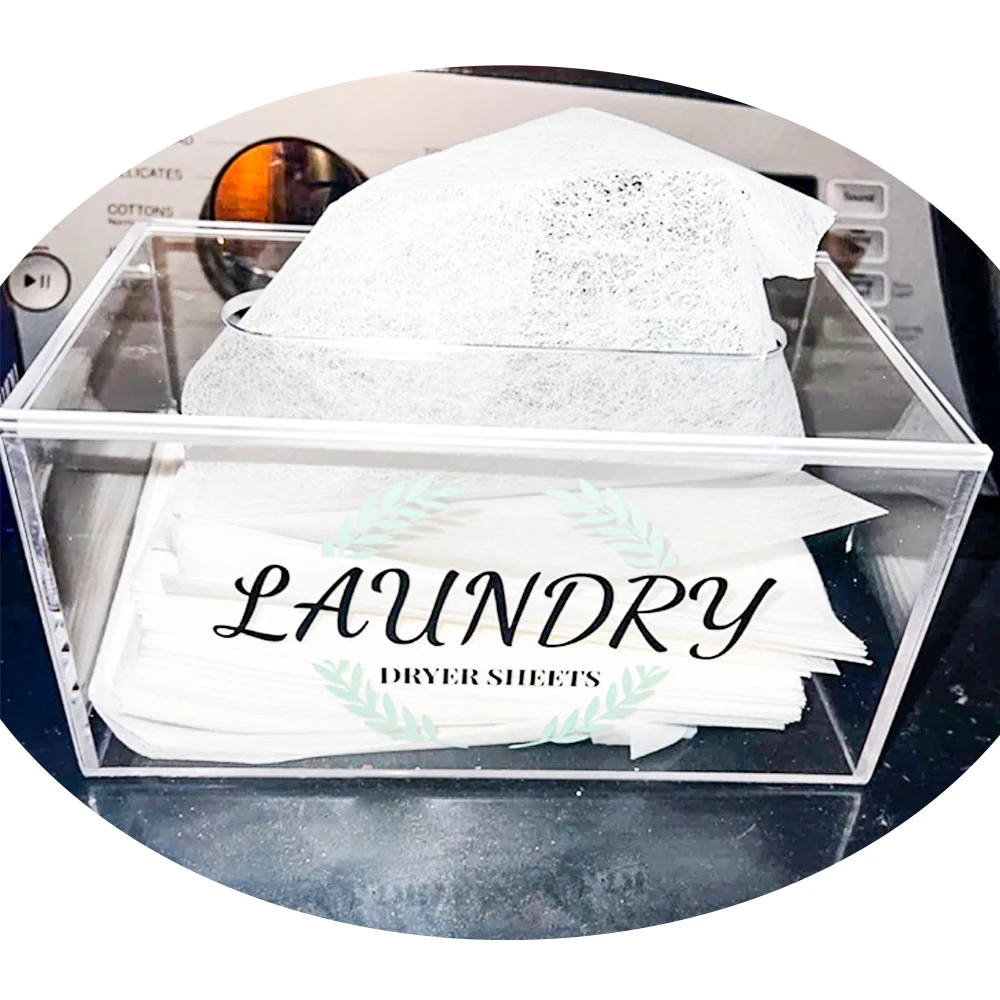 Acrylic Container Storage Box for Laundry Room Organization Acrylic Holds Dryer Sheets