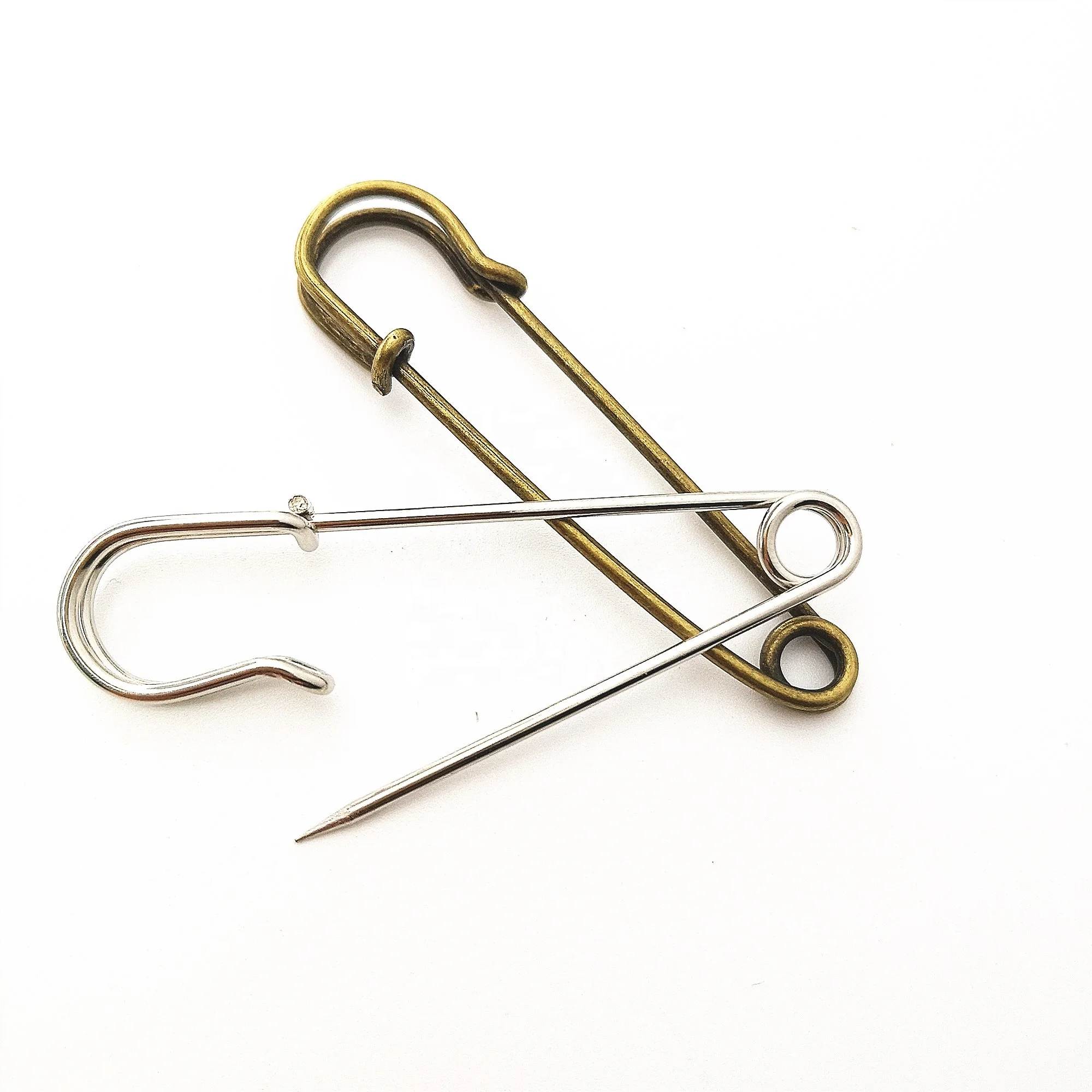 Wholesale Gold Safety Pin Rose Gold Gun Black High Quality Shiny Surface Brooch Pin for Cloth Findings