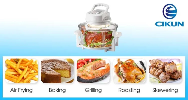 1400W 1300w 1200w new white home kitchen pastry recipes convection bulbs china flavorwave 12l halogen oven