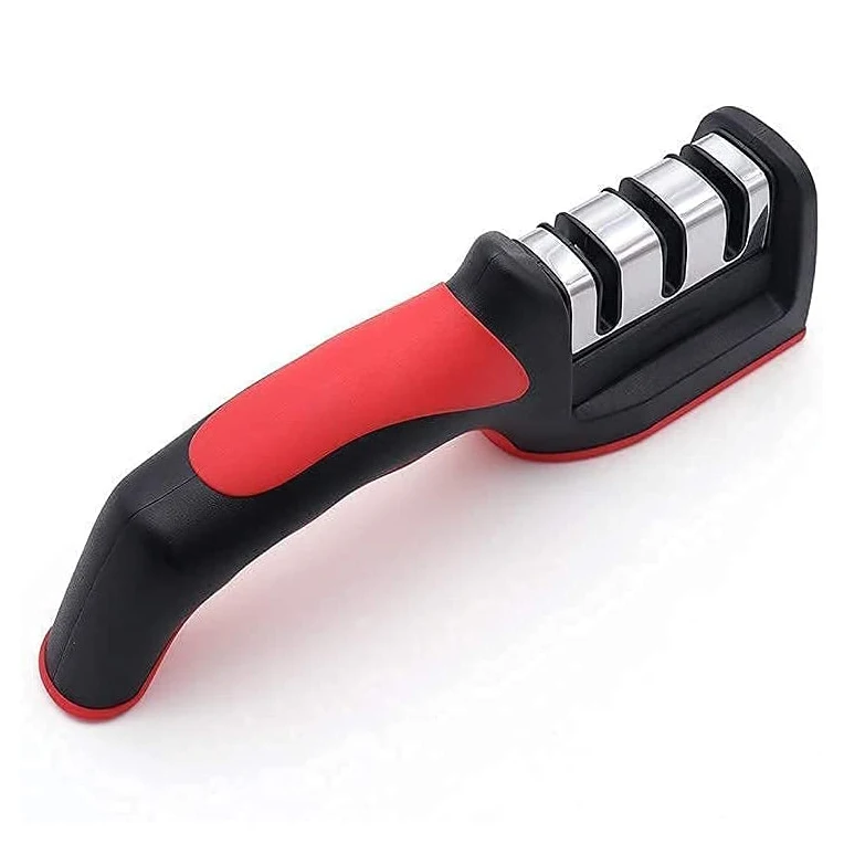 Карман кухонный нож с 3-я ступенями ручная стальная точилка для ножей afiador де facas с резиновой ручкой