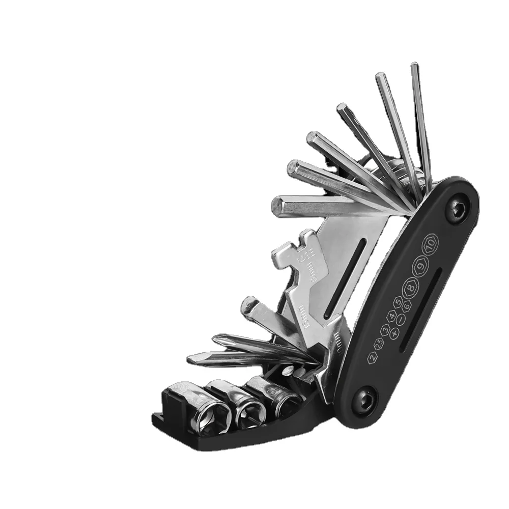 16-in-1 Multi-Usage Bike Bicycle Repair Tool Kit Hex Wrench Nut Tire Repair Hex Allen Key Screwdriver Socket Extension Rod Shop