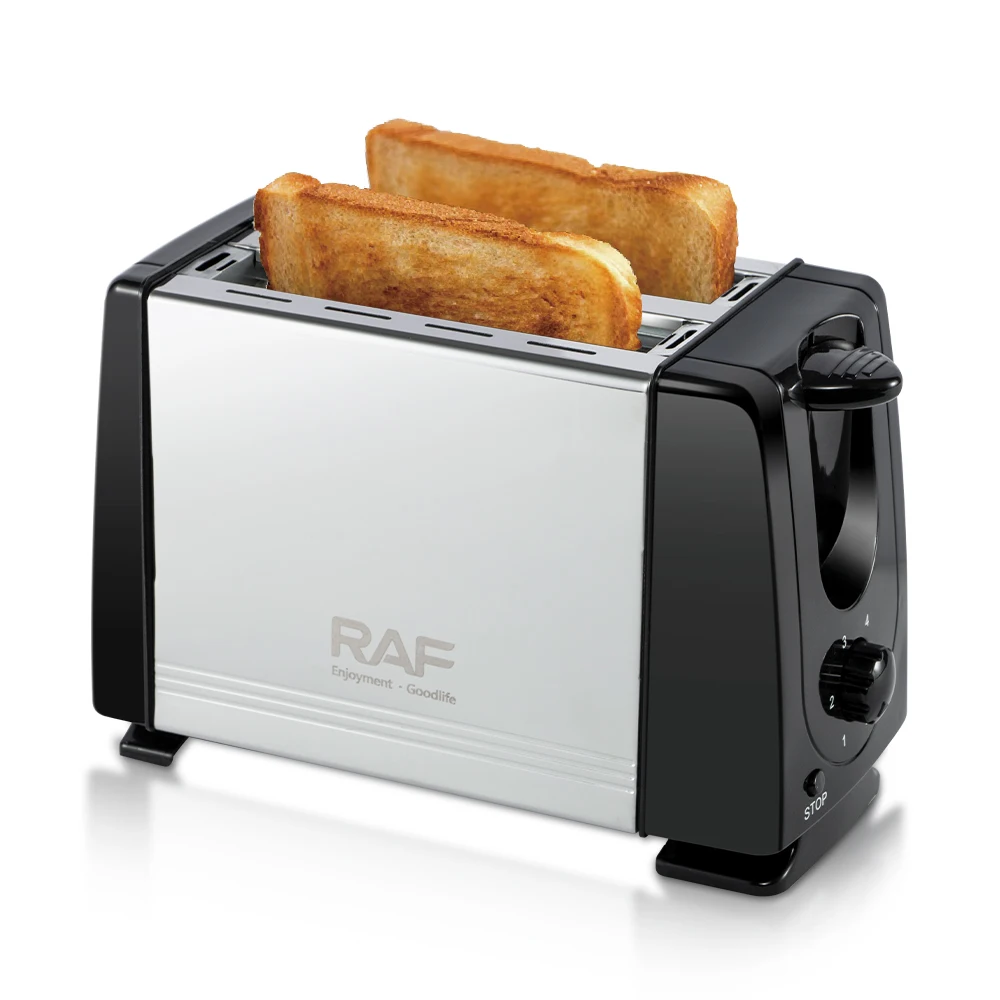 RAF Kitchen Stainless Steel 6 Browning Settings Removable Crumb Tray  Extra Wide Slot 2 Slice Toaster