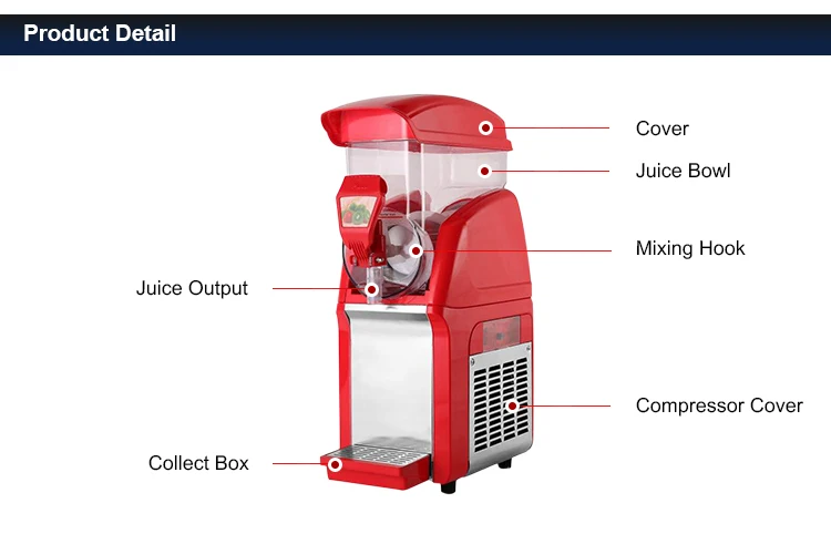 Commercial Slush Ice Cream and Frozen Drink Machine for Restaurants and Food Shops