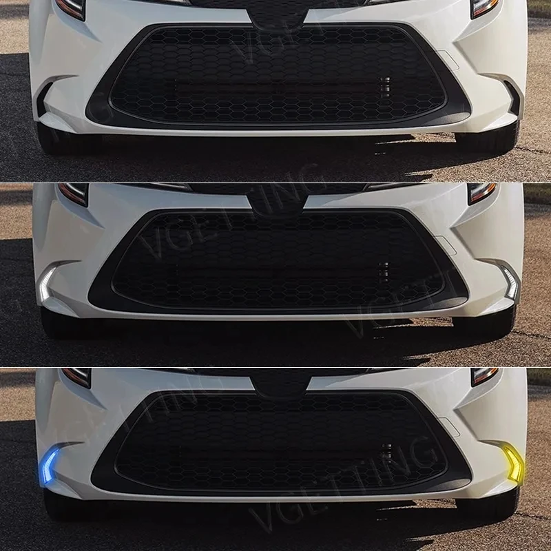 Led Daytime Running Light For Toyota Corolla Hybrid Levin 2019 2020 2021 2022 Tricolor Auto Driving Fog Lamps Daylights Parts