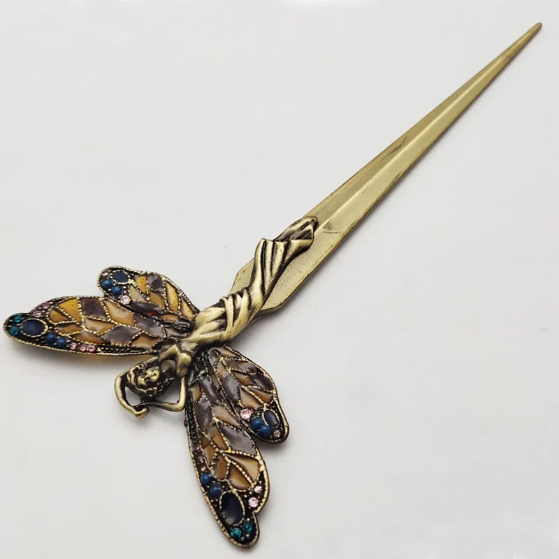 
Novelty metal gunmetal decorative angel with wings letter opener 