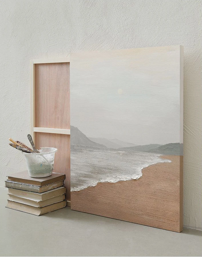 Paintings and Wall Arts Indian Beauty Scenery Wall Hanging Abstract Arts Oil Painting Hand Painted Wooden Frame Modern Wall Art