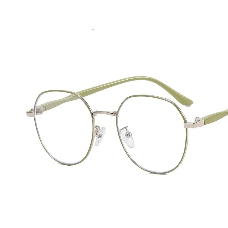 Jiuling eyewear best high quality metal frame glasses cheap price eye glasses adult round anti blue light optical eyeglasses