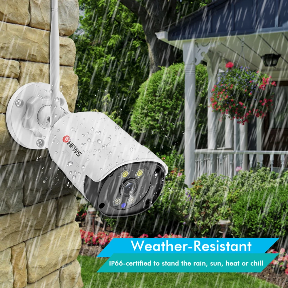 Комплект беспроводной наружной видеокамеры Tuya Smart Life, 4 канала, 2 МП, 1080P, HD, Poe