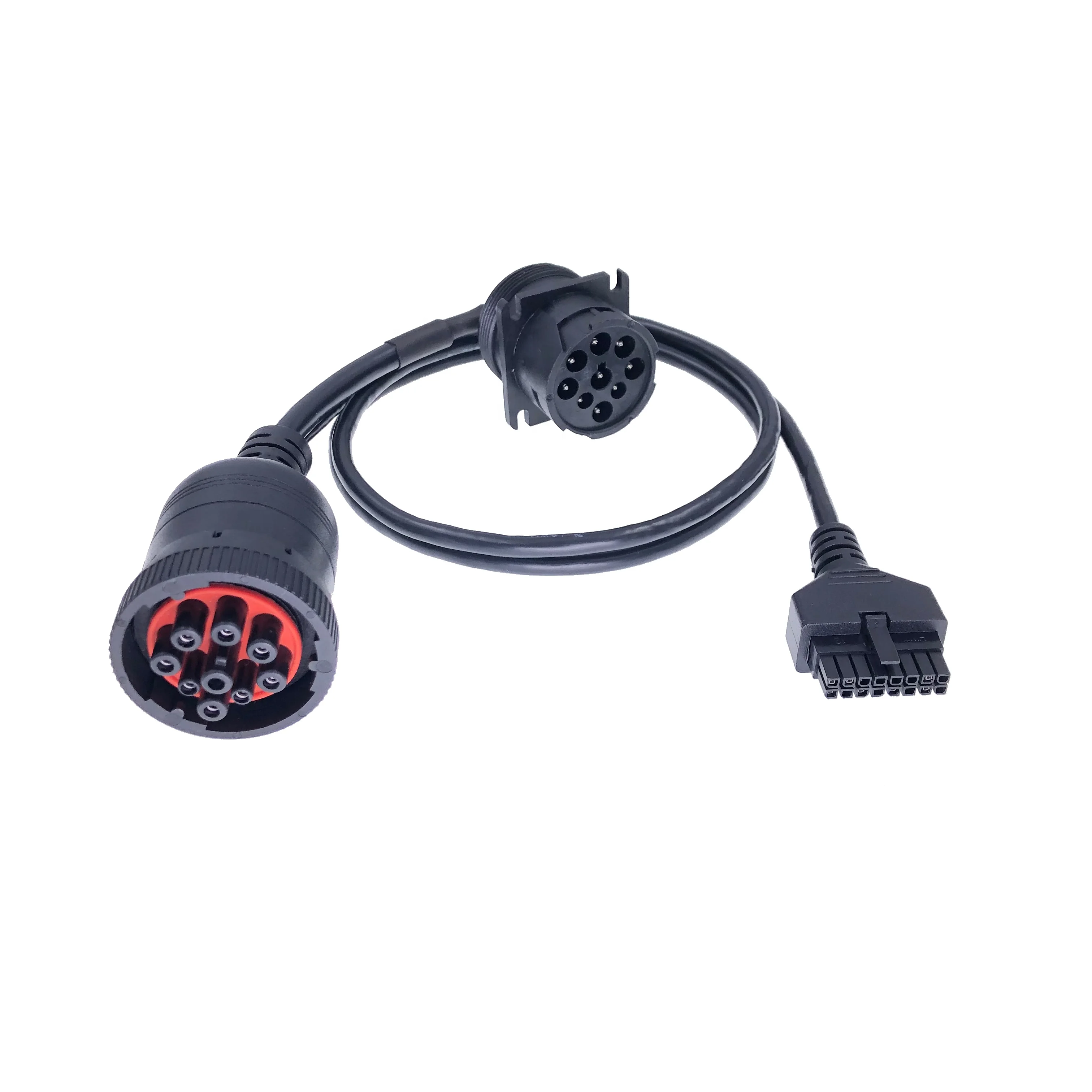 AOTAI Overmolding Black Type 1 J1939 9PIN Deutsch Male to Female with Molex 2X5 10PIN Connector Y Splitter Cable