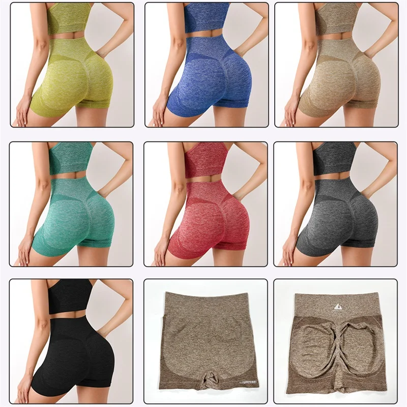 Hot Sale Women Push Up Seamless Scrunch Short Wear Butt Lift Yoga Panties Sport Workout Fitness Gym High Waist Leggings Yoga Set