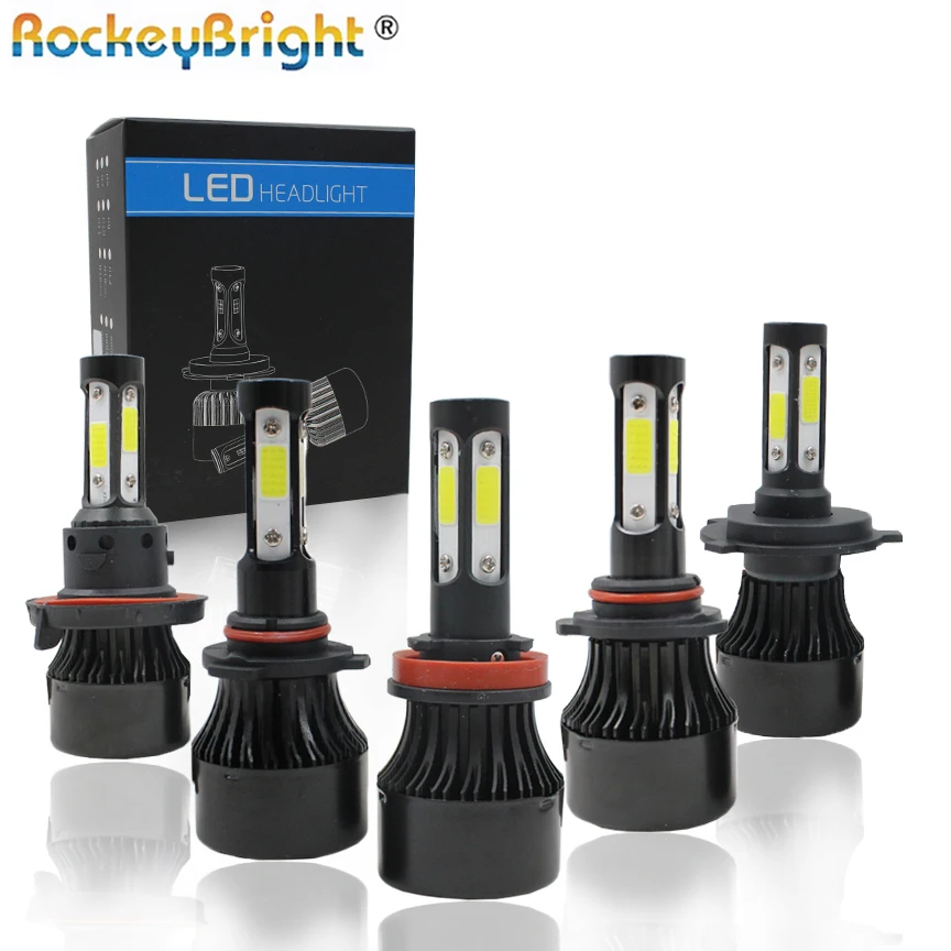 ROCKEYBRIGHT 36W 6000LM S3 4 Side COB Auto System Lighting Headlamp 9004 H1 H7 H4 H11 9005 9006 H13 880 Car LED Headlight Bulb