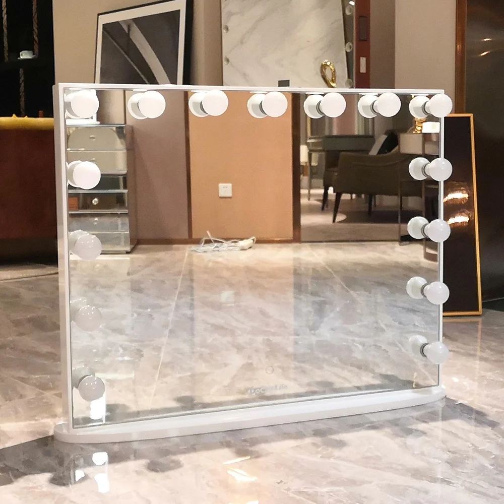 В наличии в сша! DoCareLife роскошное деревянное безрамное светодиодное Blub Hollywood столик для туалетного столика косметическое зеркало для красоты