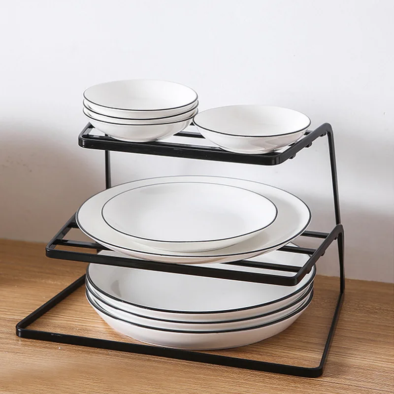 
Wholesale Kitchen 3 Layer Metal Drying Dish Bowl& Plate Rack Household Stackable Wire Mesh Shelf 