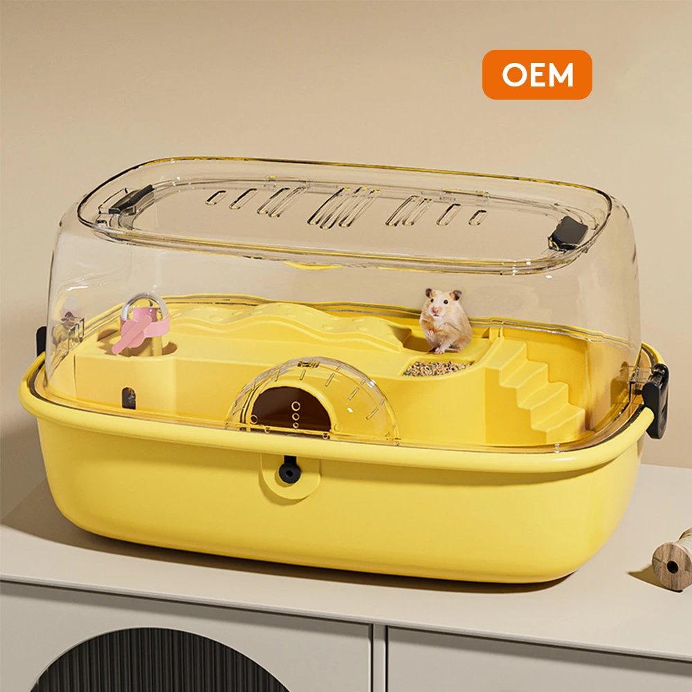 Transparent Acrylic Cage for rodent gerbil mouse Hamster Guinea Pig Luxury Large Cage for Small Animals Hamster Cage