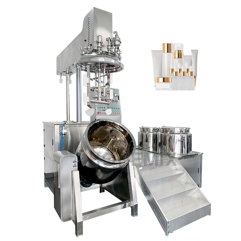 HONE High quality paste cosmetic homogenizer mixer vacuum emulsifying mixing machine for face cream lotion with double jacketed