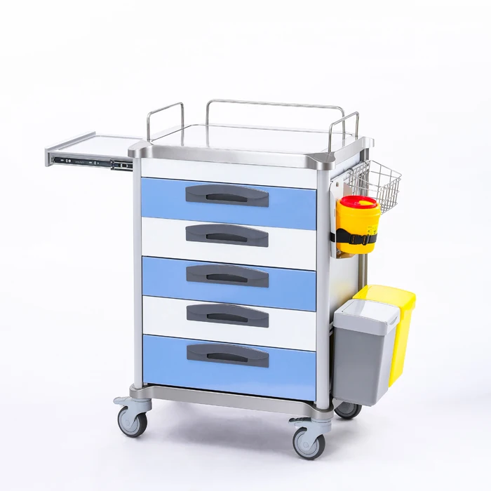 Stainless Steel Hospital Cart Medical Appliances Surgical Trolley Plastic Hospital Furniture