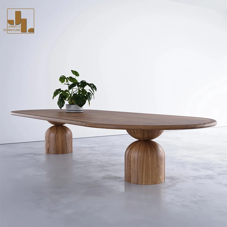 Modern Simple Design Hotel Restaurant Dining Table Set Wood Round Dining Table Set Nordic Wood 8 Seater Table Furniture