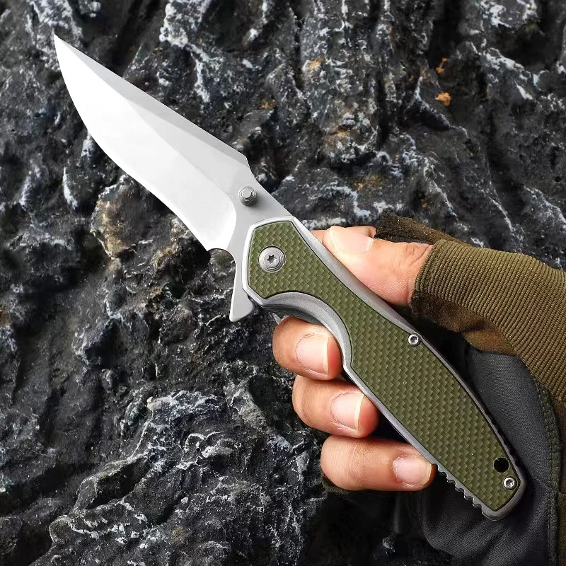 High Quality Ball Bearing Tactical Folding Camping Knife D2 Steel Blade G10 Handle Survival Hunting Multi-Function EDC Tool
