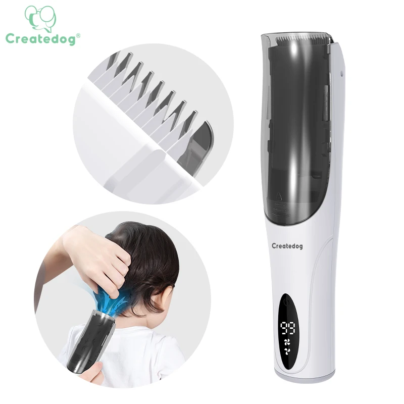 child hair clippers CE Rohs low noise 500mAh washable electric rechargeable vacuum hair clippers