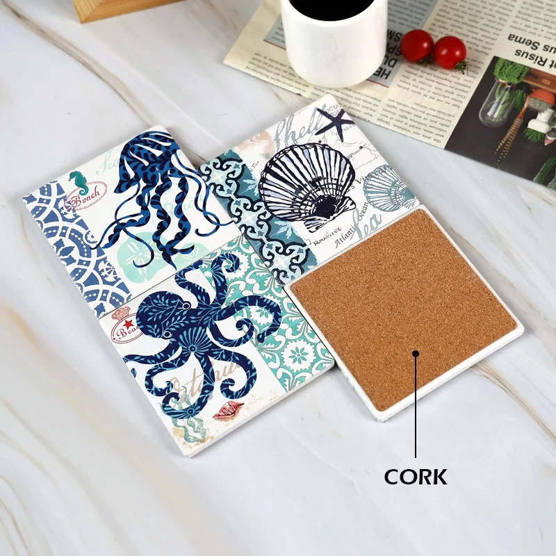 Blank Ceramic Coasters White Matte 4 inch Absorbent Sandstone souvenir custom printed coffee tea wine cup Coaster