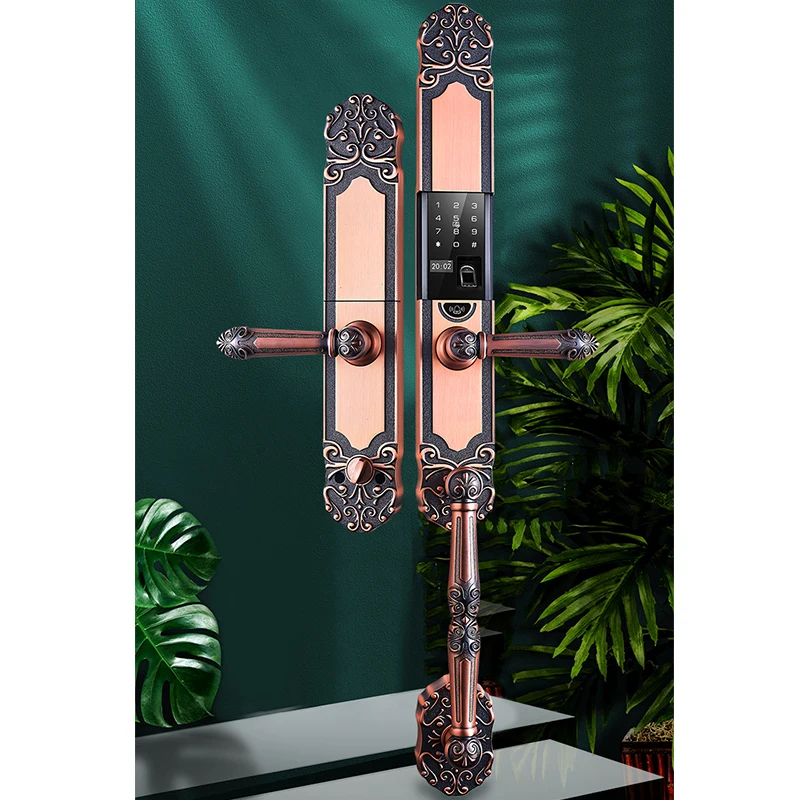 Classical European Luxury Villa smart lock villa fingerprint lock Tuya password lock double door mobile phone remote unlocking