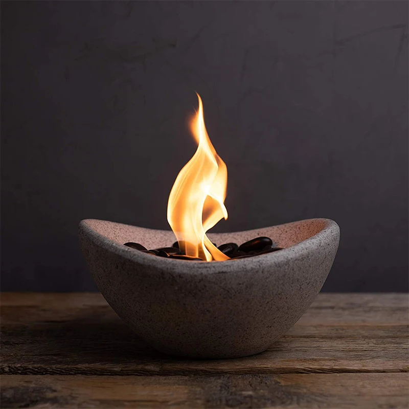 Modern Black Table Top Bio Fireplace Glass With Free Spare Parts And Online Technical Support Service