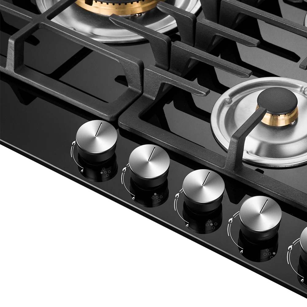 Gas stove B7 Built in 5 burner cooktop built in tempered glass surface Disassemble burnergas stove best price umaxquality