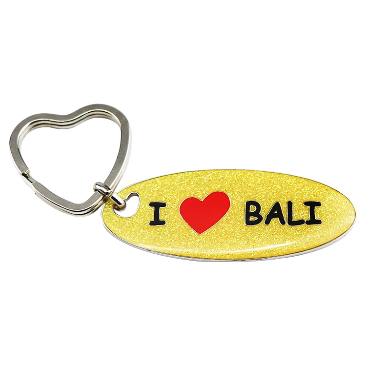 Wholesale Custom Shape Floating Cute Couple Love  Metal Keychain love couple keychain