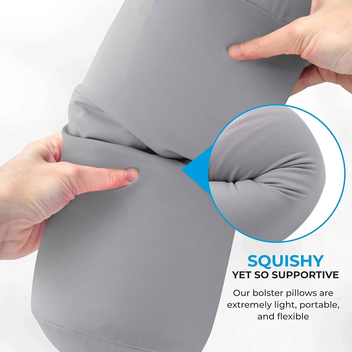 Microbead Log Roll Pillow Squish Tube Bolster Cushion  Back Head Neck Support Sleeping Throw  Roll Travel Polystyrene Pillows