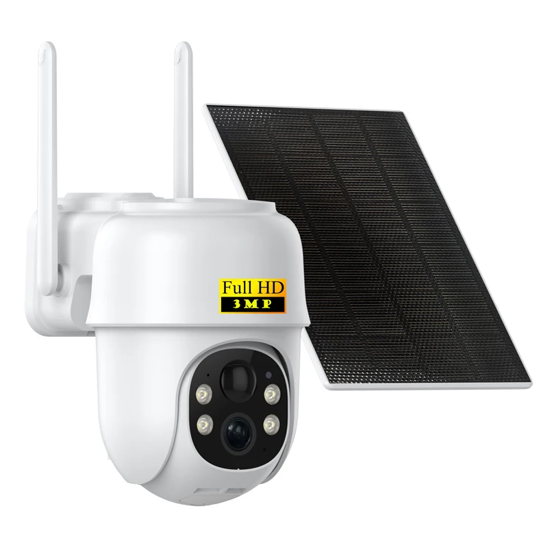 Hot Sale Wifi Motion Sensor Waterproof Surveillance Sim Card PTZ Solar Panel battery DC12V 1A IP65 Solar Energy Camera