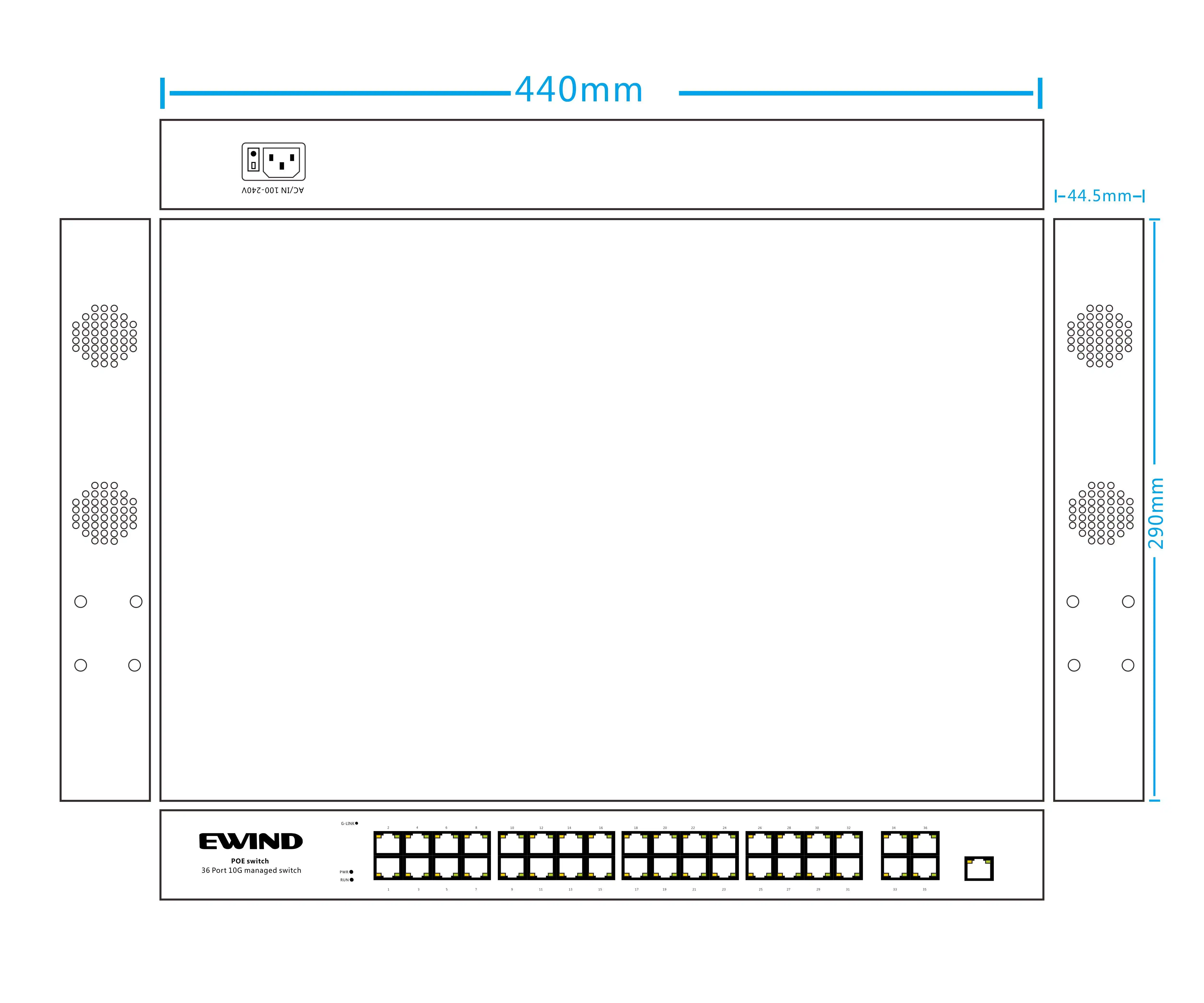 Управляемый Ethernet-коммутатор L2 + 8 * GF SFP-коммутатор гигабитный 24 порта промышленные POE