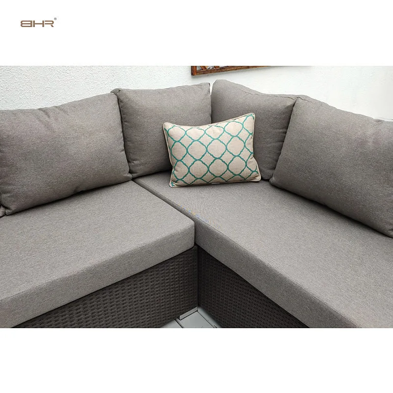 BHR Wicker Rattan Outdoor Furniture Set Wicker Woven Classic Patio Furniture Sofa Garden Sets