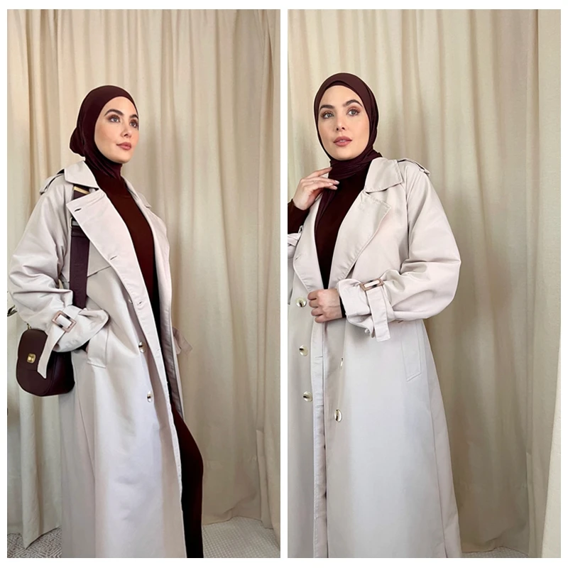 Traditional Muslim Clothing&accessories Modest Dressing Blouses Trench Coats Dubai Abaya