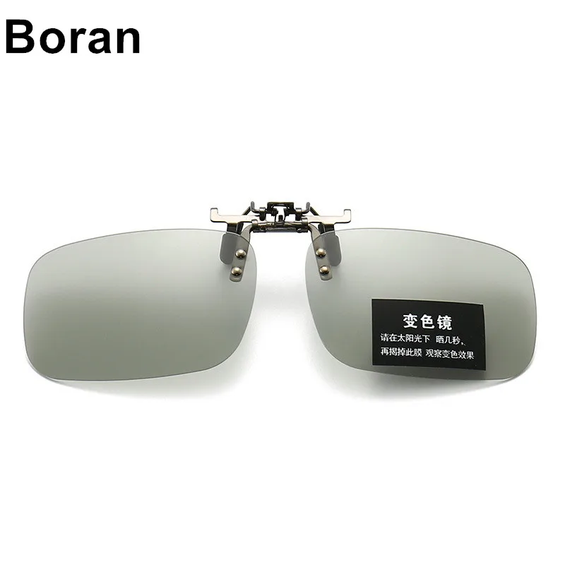 Солнцезащитные очки Boran с клипсой линзы ночного видения UV400 фотохромные поляризационные для вождения защита от