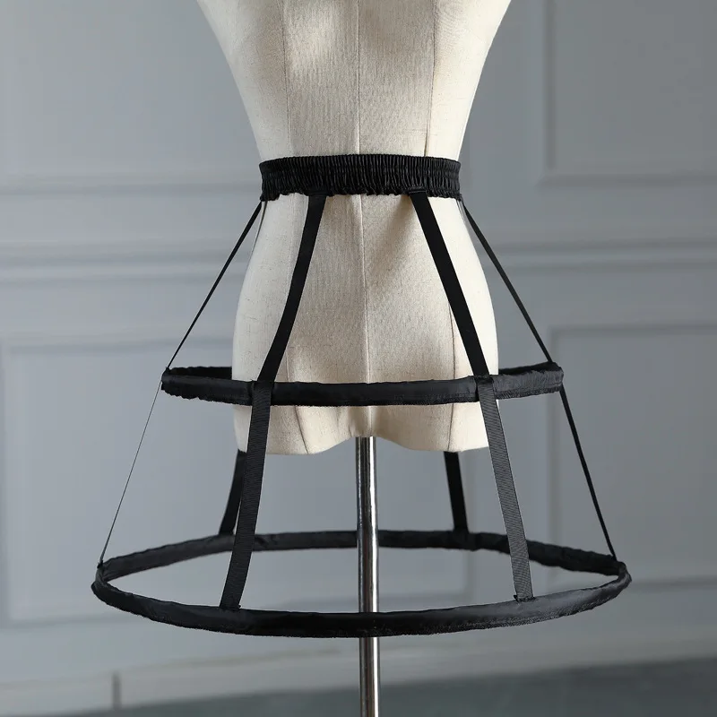Wholesale Black/White Hollow Birdcage Wedding Accessories Petticoats 2-HOOP Cosplay Skirt Slip Crinoline Petticoat