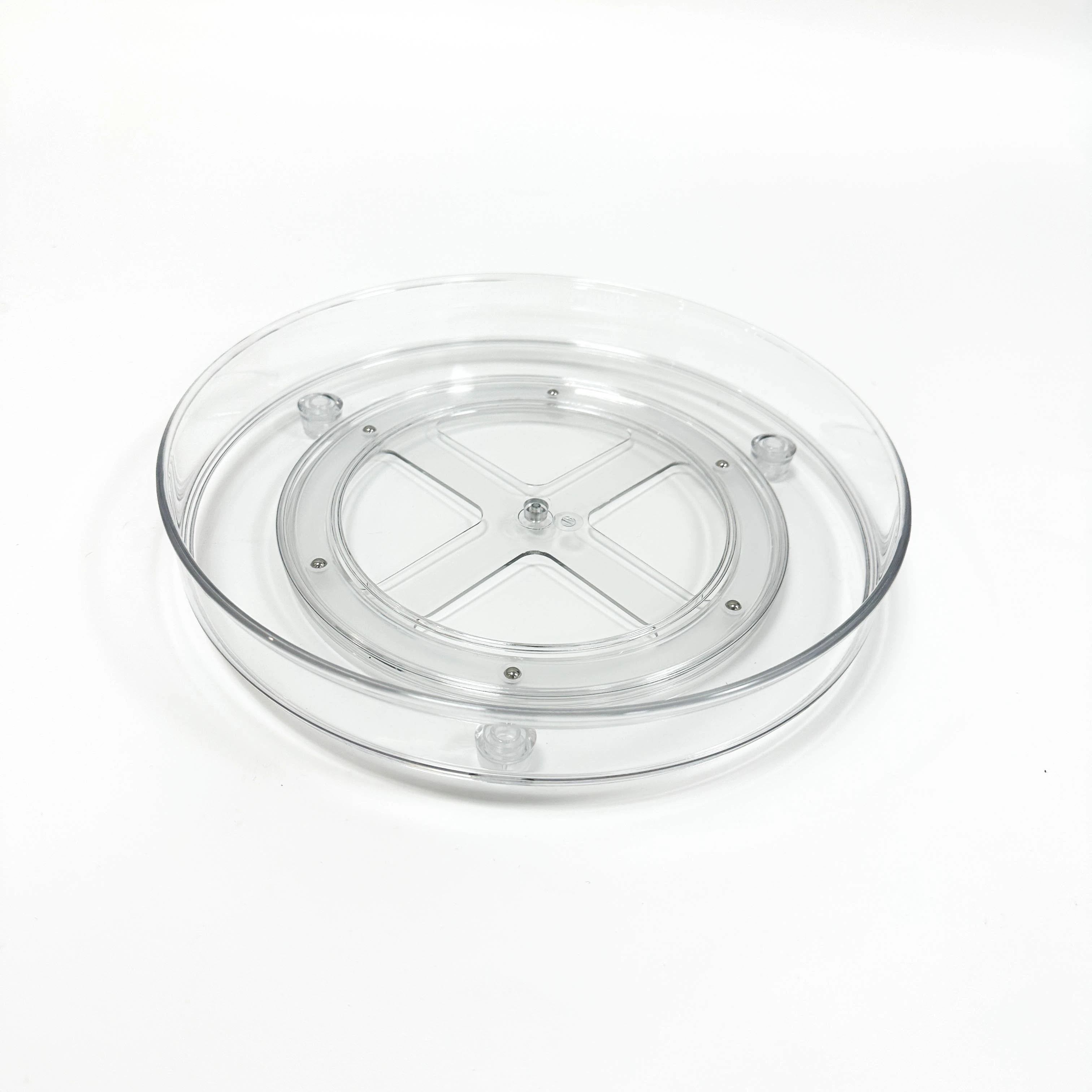 Plastic Rotating Kitchen Organizer Round Turntable Organizer Clear Lazy Susan for Food Storage