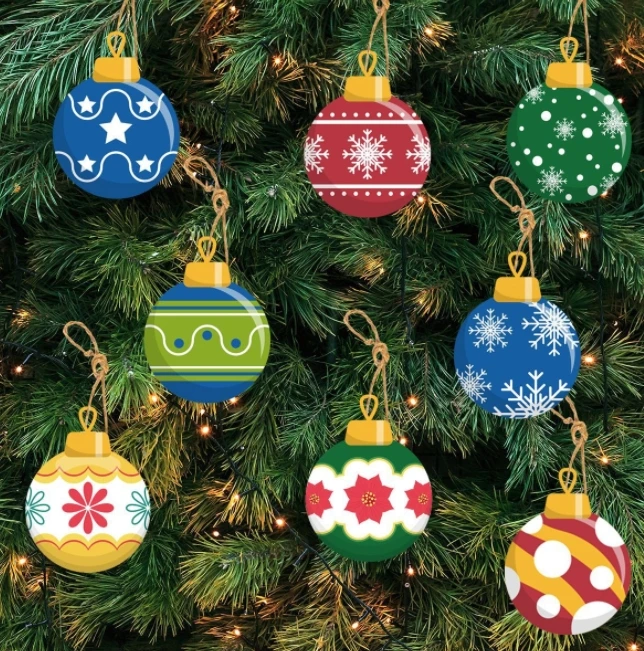 Custom Merry Christmas Ball Hanging Paper Pendants banners flags ornament Signs for Christmas tree home door window party decor