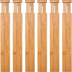 Modern design Bamboo Drawer Dividers System Adjustable Drawer Organizers Perfect Expandable Organization