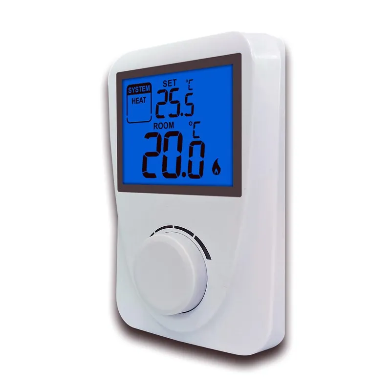 Белый цветной цифровой проводной термостат для обогрева пола для систем HVAC
