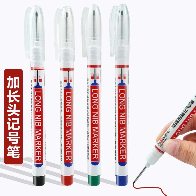 20mm Deep Hole Long Nib Head Permanent Markers For Metal Perforating Pen Waterproof Bathroom Woodworking Decoration Tool W24-455