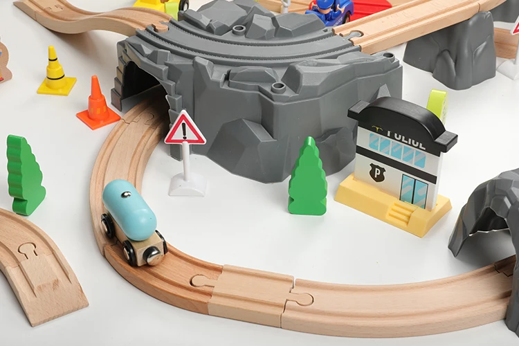 Новый деревянный набор железнодорожных игрушек детские развивающие игрушки наборы