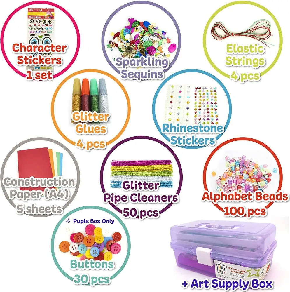 Valuable Unisex Plastic Craft Box DIY Educational Toys Kit for Kids Aged 2 to 7 Years Encourages Play and Creativity