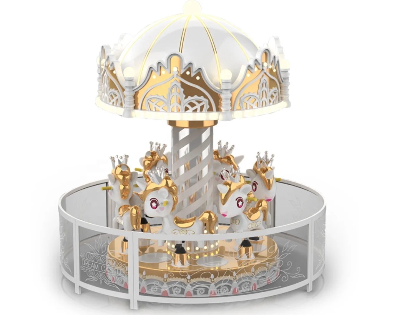 China Factory Hot Sale Shopping Mall Equipment Mini Merry Go Round Carousel Dream Castle