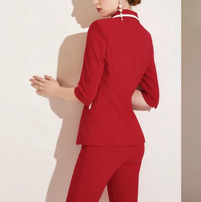 Custom Oem Blazers Two Piece Set Womens Business Wear Suits Ladies Suit Women Two Piece Pants Set Female Suites