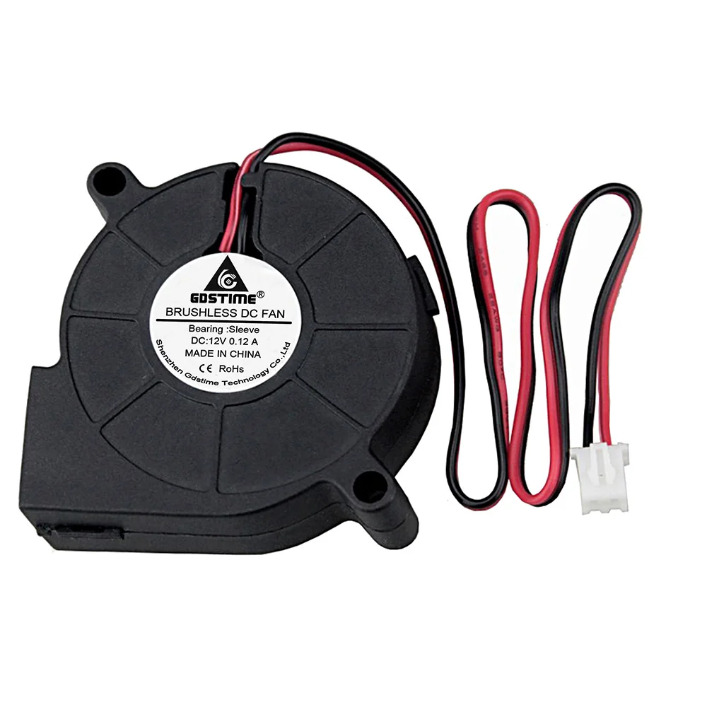 Gdstime  DC 12V Brushless Sleeve Bearing  50x50x15mm Fan  Cooling Small Blower Fan Slient Centrifugal Blower Fan