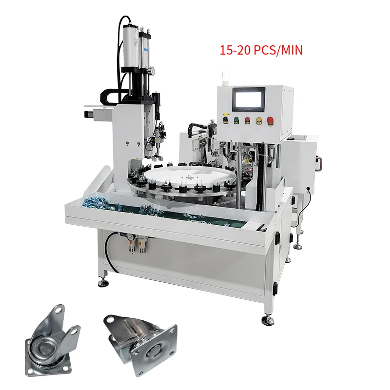 customized mold semi-automatic hot sale Universal caster assembly machine /caster wheel assembly machine